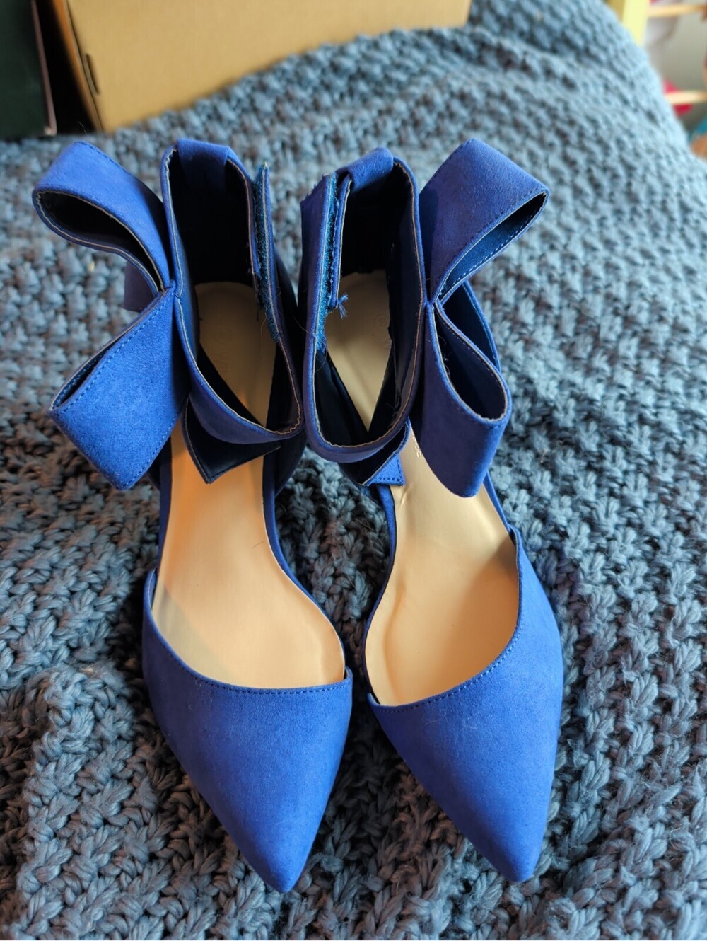Wild Diva Lounge Women's Ble Pumps With Bow Ankle Straps Size 8